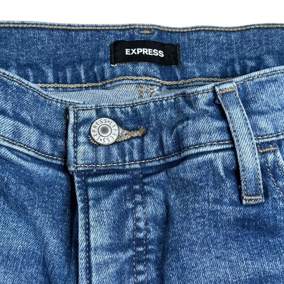 Express cropped flare high rise distressed jeans 12R - Picture 5 of 6